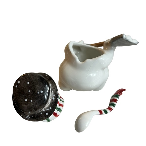Fitz And Floyd Sugar Bowl The Flurries Snowman Christmas Table Decor Holiday - Picture 6 of 9